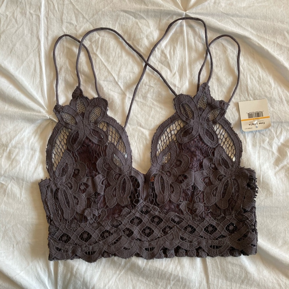 New grey FREE PEOPLE “Adella” bralette